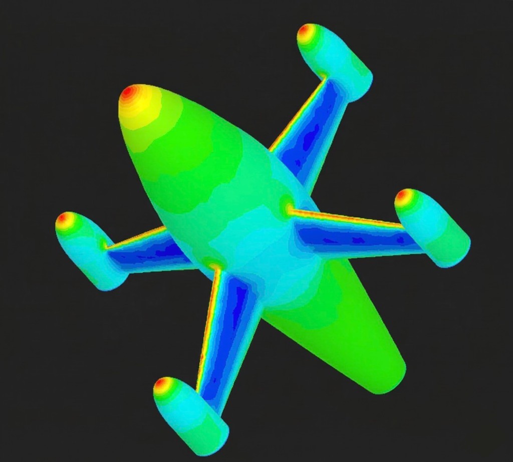 Gen-1 interceptor concept — finite element stress / heat map from simulation